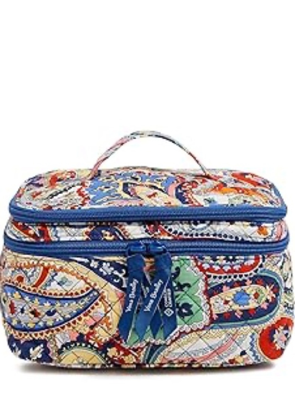 Vera Bradley Blue Multi Quilted Paisley Cosmetic Case